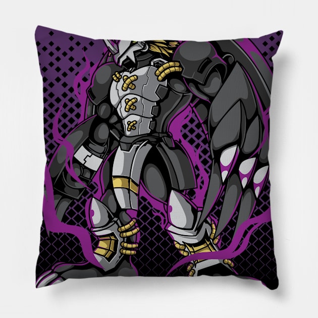 Black Wargreymon Pillow by djankrixzstudio