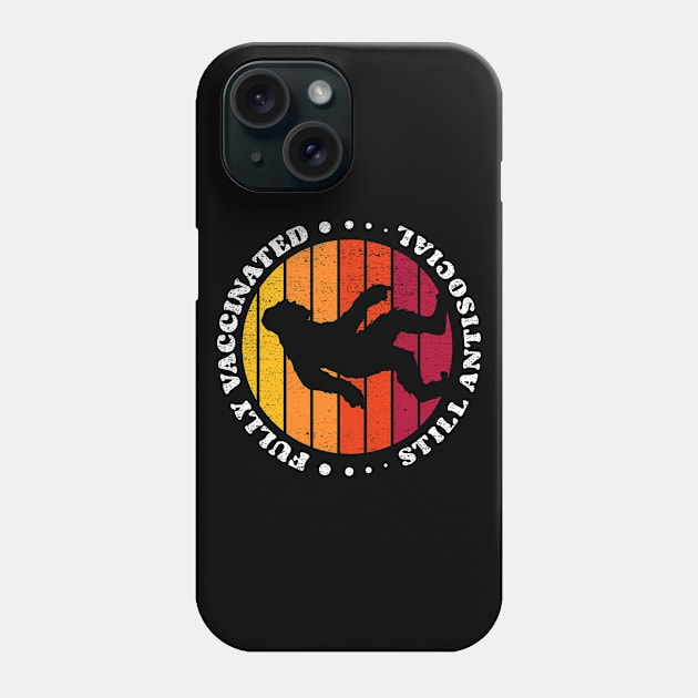 Fully Vaccinated Still Antisocial bigfoot retro Sunset Phone Case by opippi