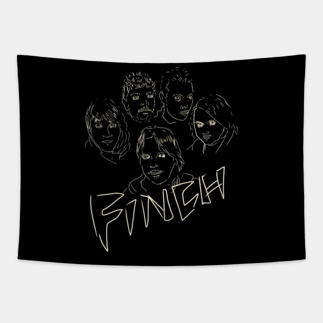 Finch//band silouette Tapestry by Marylin2