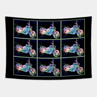 Motorcycle : Pop Art Abstract Whimsical Surreal Collage Print Tapestry