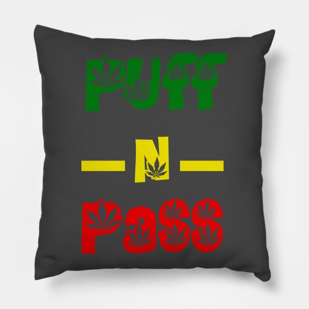 Puff N Pass, Funny, Reggae Pillow by alzo