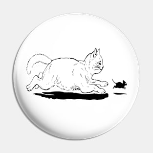 Cat chasing mouse Pin