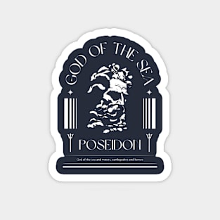 Poseidon Illustration (white print) Magnet