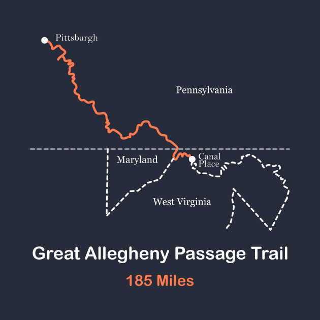 Great Allegheny Passage Trail Route Map by numpdog