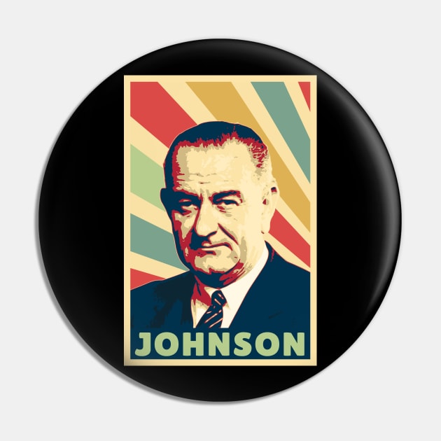 Lyndon B Johnson Vintage Colors Pin by Nerd_art