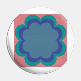 Pink, blue Linen textured scandi flower Pin