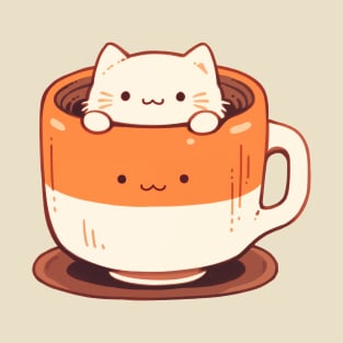 Kawaii cat in a cup T-Shirt