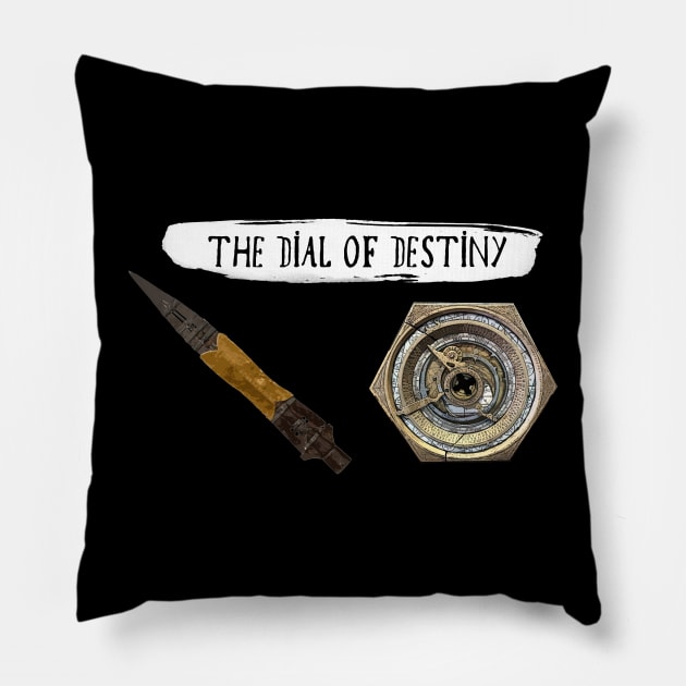 The Dial of Destiny Pillow by Buff Geeks Art