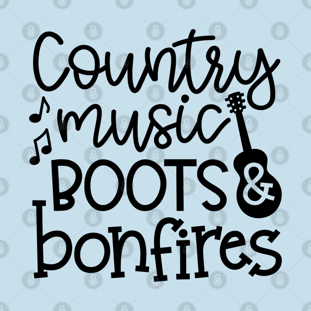 Country Music Boots and Bonfires Guitar Cute by GlimmerDesigns