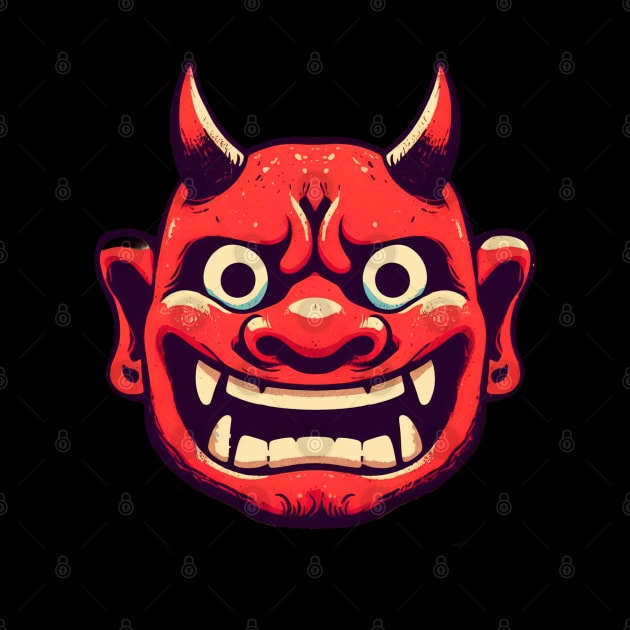 Red cartoon oni demon by Evgmerk