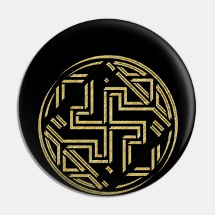 Geometric Celtic Viking Art with Gold Pin