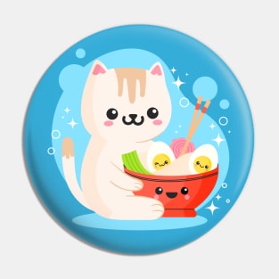 Kawaii Kitty Noodles Pin