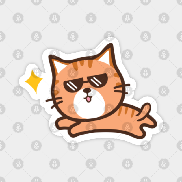 Cute cartoon cat - Cat Boss - Magnet | TeePublic Cute cartoon cat - Cat Boss - Magnet | TeePublic