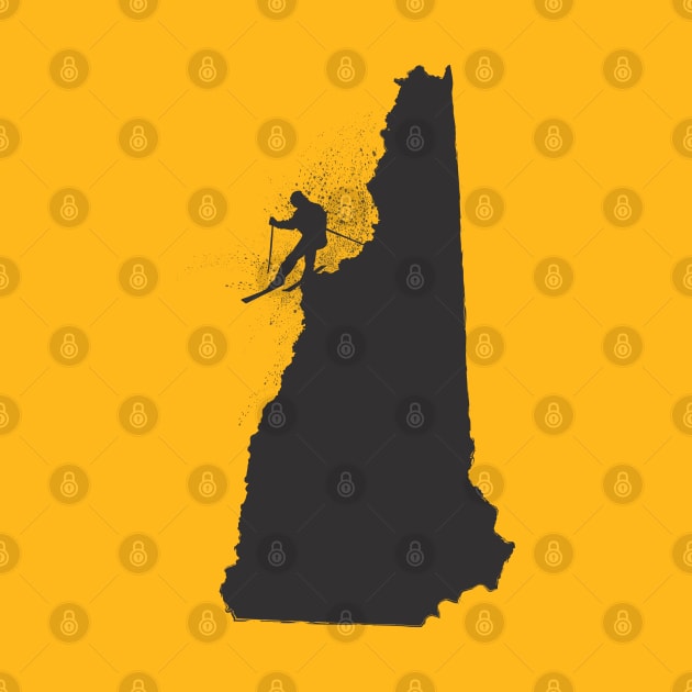 Ski New Hampshire Granite State Skier by HungryDinoDesign