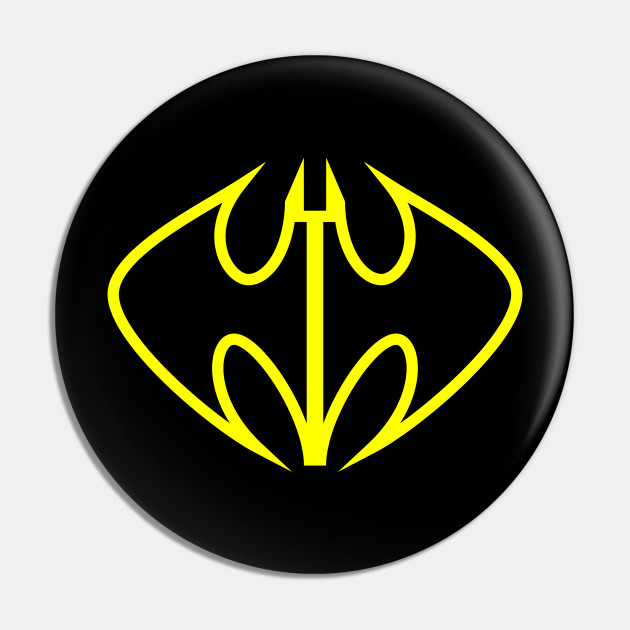 Batman Symbol With Yellow Outline Batman Pin Teepublic