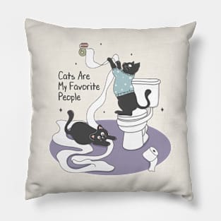 Cats Are My Favorite People Funny Cat Lovers Pillow