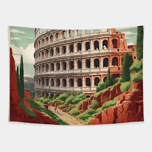 Rome Italy Vintage Tourism Travel Poster Tapestry