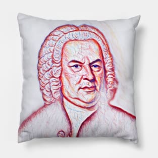 Johann Sebastian Bach Portrait | Johann Sebastian Bach Artwork | Line Art Pillow