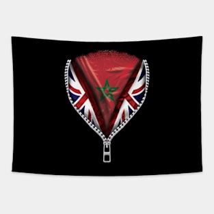 Moroccan Flag  Morocco Flag British Flag Ripped Open - Gift for Moroccan From Morocco Tapestry