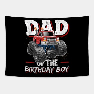 Mens Dad Of The Birthday Boy Monster Truck Birthday Novelty Tank Top Tapestry
