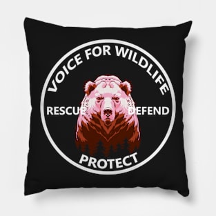 Voice for Wildlife - Bear - Pink Pillow