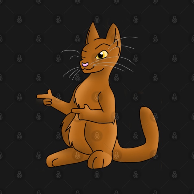 Transparent Winking Finger Guns Kitty by ceolsonart