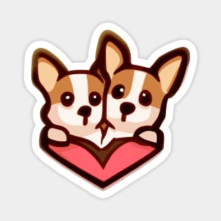 Two corgi dogs love Magnet