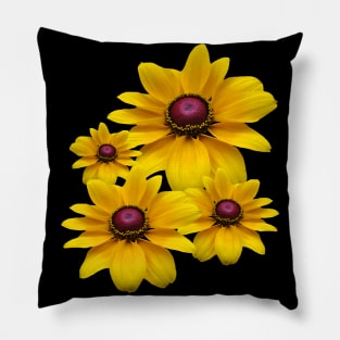 yellow blooming coneflowers, flowers, petals, floral, Pillow