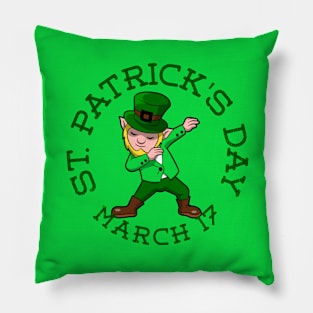 happy st patricks day blonde dabbing leprechaun Pillow