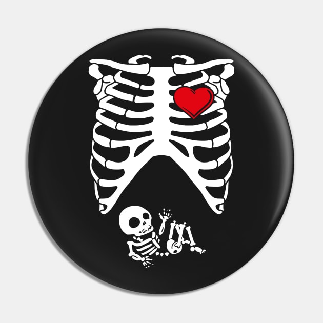 Spooky Skeleton Costume Pregnant Mommy Pin by SolarFlare