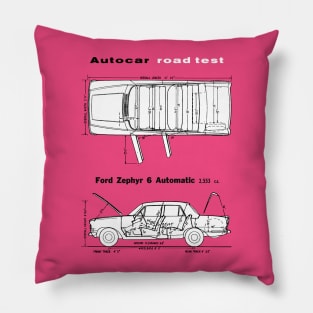 FORD ZEPHYR 6 - road test blueprint cutaway Pillow