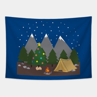 Camping Christmas Tapestry