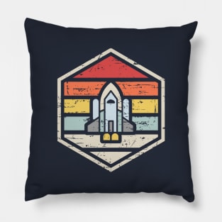 Retro Badge Space Shuttle Pillow