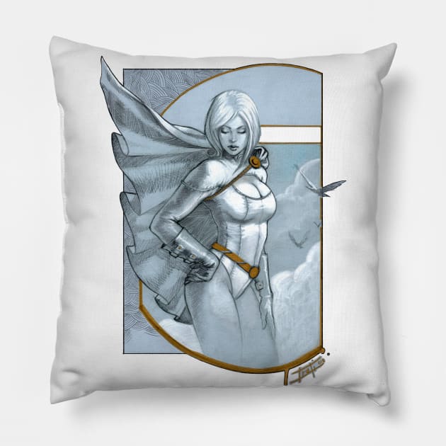 Power Girl Pillow by lucastrati