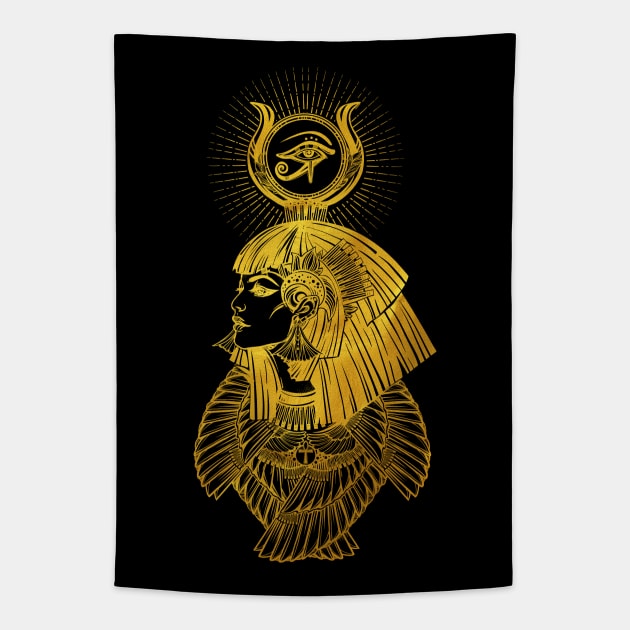 ISIS Goddess Golden Tapestry by DISOBEY