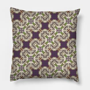 Diagonal Purple Clover Leaf Pattern - WelshDesignsTP003 Pillow