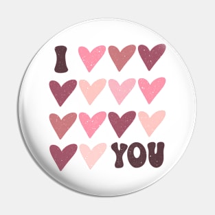 I Love You Hearts Pin