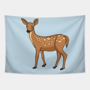 Cute spotted deer cartoon illustration Tapestry