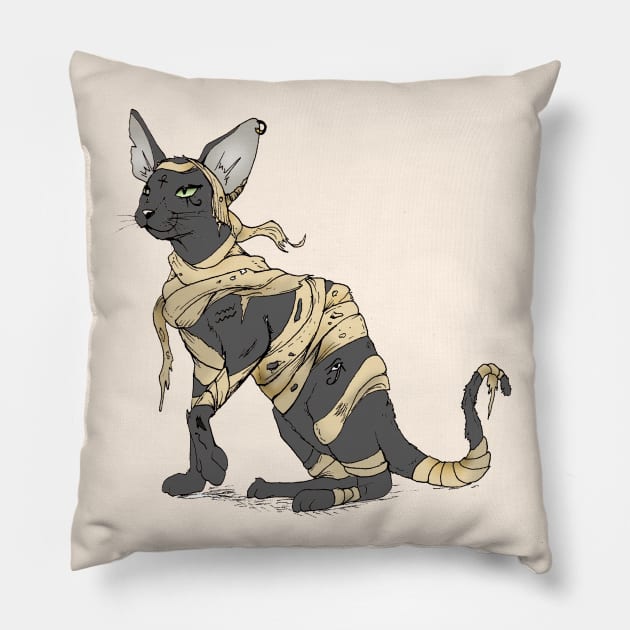 Egyptian Mummy Cat Pillow by Perryology101