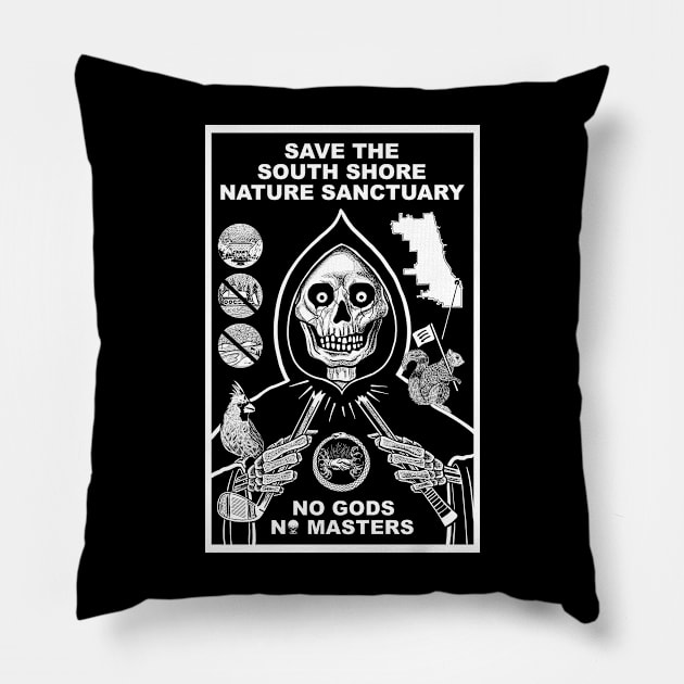 No Gods No Masters (transparent) Pillow by South Side Parks