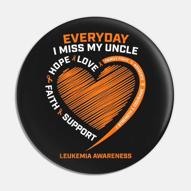 In Remembrance Loving Memory Of My Uncle Leukemia Awareness Pin by CarolIrvine