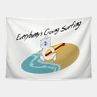 Everybunny's Going Surfing Tapestry