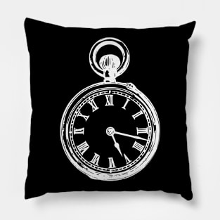 White Vintage Pocket Watch Pillow