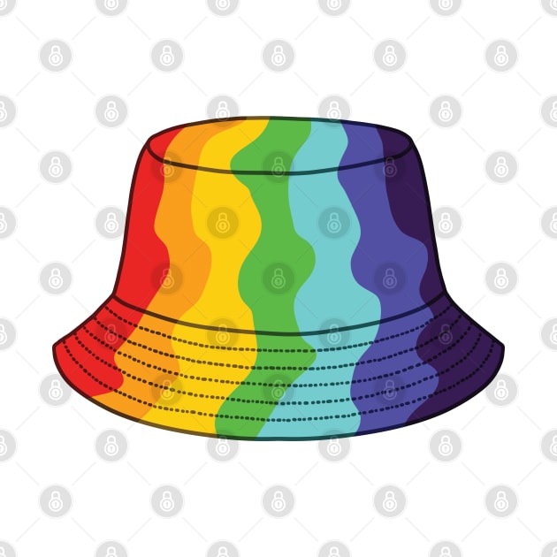 Wavy rainbow bucket hat by Nikamii