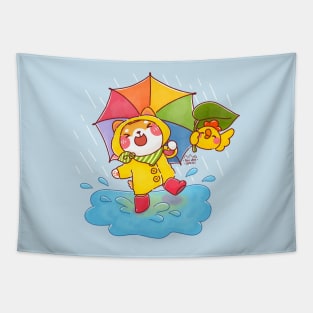 Shiba Inu Rain Puddle Tapestry