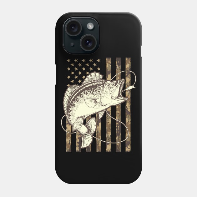 Fishing Camo USA Flag Camouflage Fisherman Phone Case by monolusi