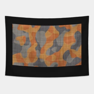 Orange and Grey camouflage pet bandana Tapestry