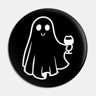 Ghost Drinking Wine Pin