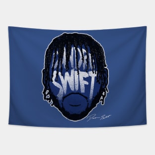 D'Andre Swift Detroit Player Silhouette Tapestry