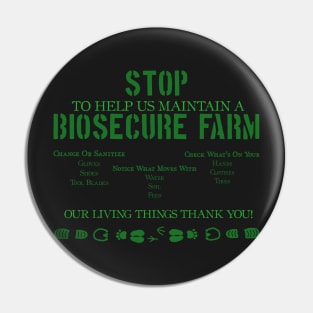 STOP: Biosecure Farm Pin